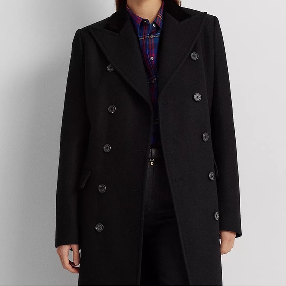 New Ralph Lauren Wool-Blend Twill Double-Breasted Coat $595 - Picture 5 of 11